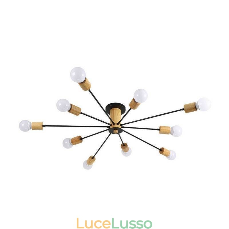 Lampadario moderno a filo con rami di legno Magic Beans