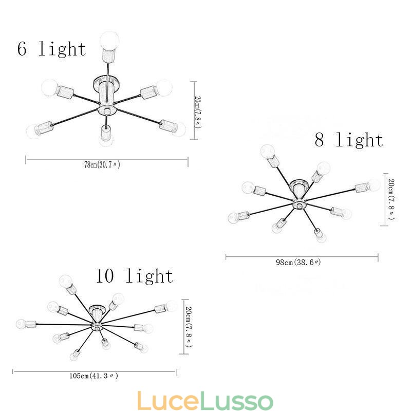 Lampadario moderno a filo con rami di legno Magic Beans