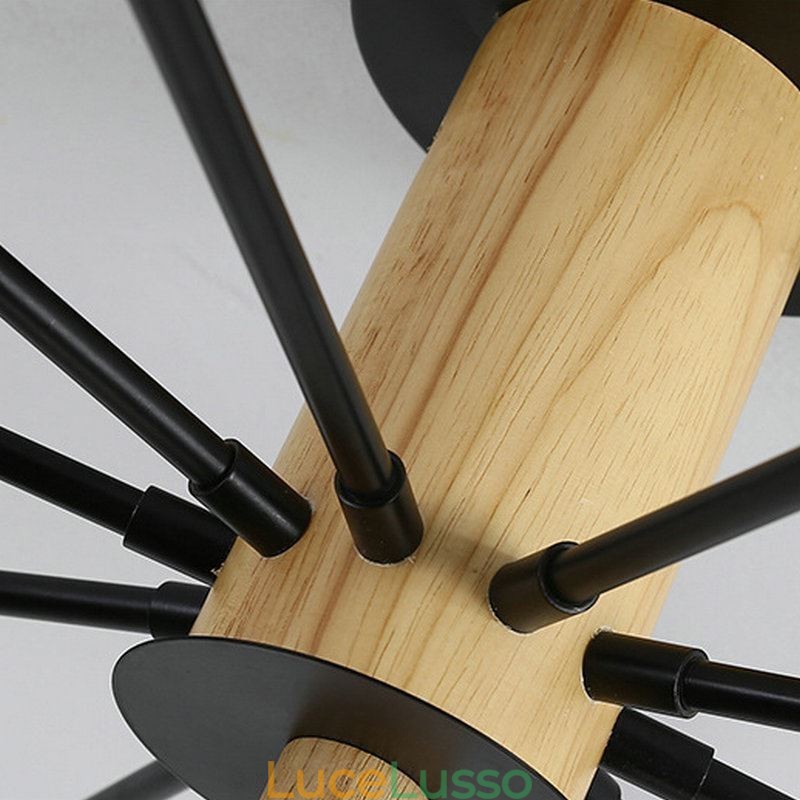 Lampadario moderno a filo con rami di legno Magic Beans