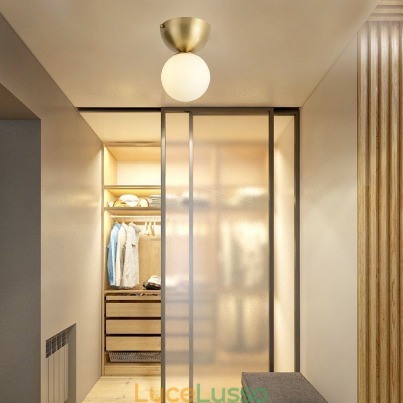 Lampada da soffitto a filo in ottone nordico Mini Illuminazione per atrio