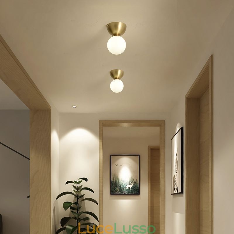 Lampada da soffitto a filo in ottone nordico Mini Illuminazione per atrio