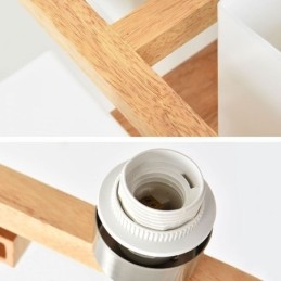 Lampada da soffitto a filo nordica creativa in legno massello caldo