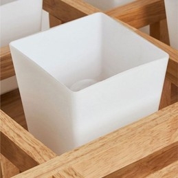 Lampada da soffitto a filo con griglia quadrata nordica in legno di gomma