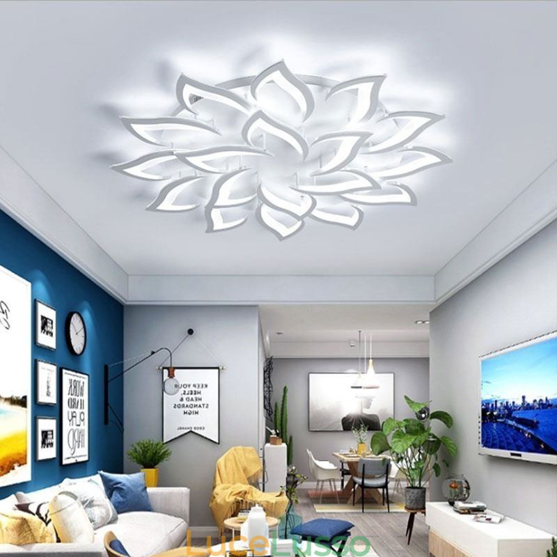 Moderna semplice plafoniera a forma di girasole in acrilico da montare a filo