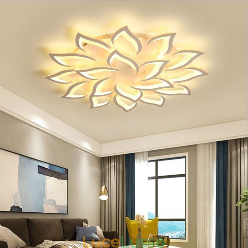 Moderna semplice plafoniera a forma di girasole in acrilico da montare a filo