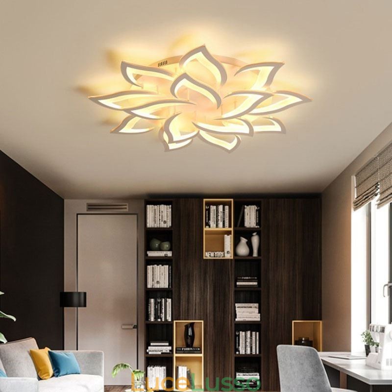 Moderna semplice plafoniera a forma di girasole in acrilico da montare a filo