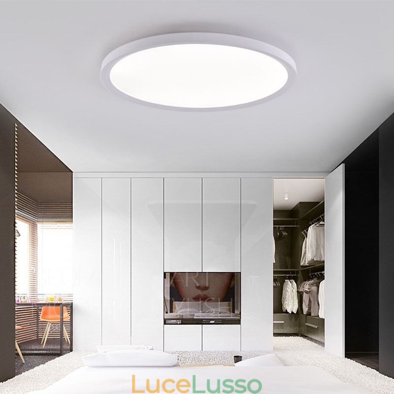 Lampada da soffitto rotonda nordica a filo super sottile in alluminio, lampada rotonda, illuminazione