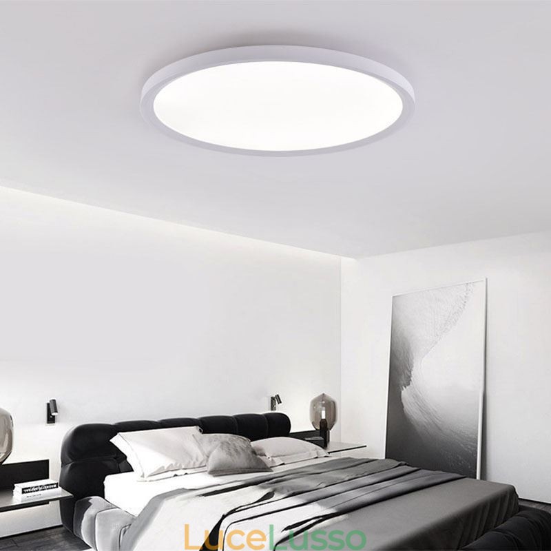 Lampada da soffitto rotonda nordica a filo super sottile in alluminio, lampada rotonda, illuminazione