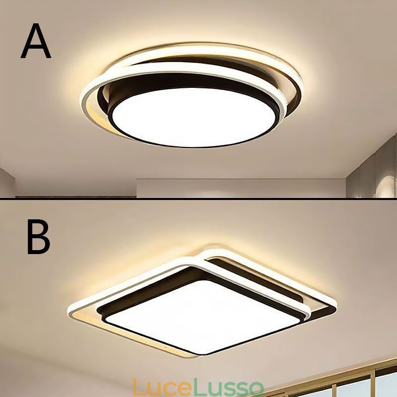 Lampada da soffitto moderna semplice da montare a filo con cornice quadrata geometrica