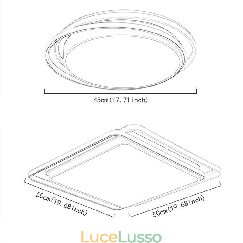 Lampada da soffitto moderna semplice da montare a filo con cornice quadrata geometrica