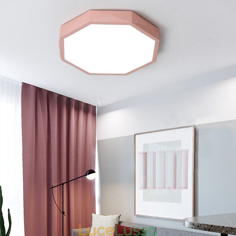 Lampada da soffitto moderna con design esagonale speciale a montaggio a filo, lampada ultra sottile