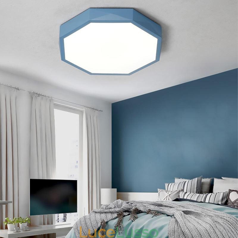 Lampada da soffitto moderna con design esagonale speciale a montaggio a filo, lampada ultra sottile