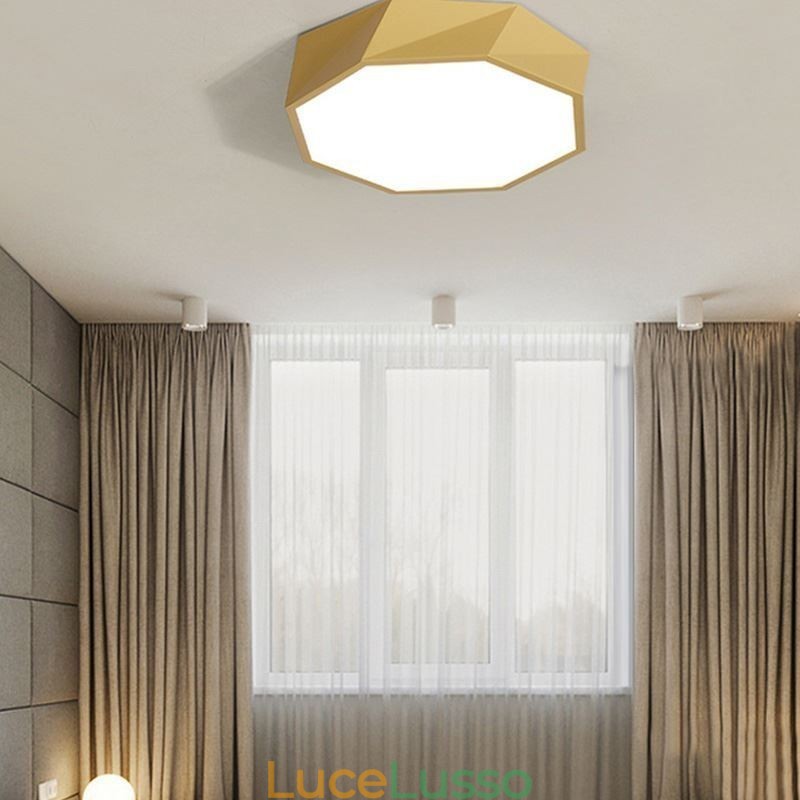 Lampada da soffitto moderna con design ottagonale speciale a montaggio a filo, lampada ultra sottile