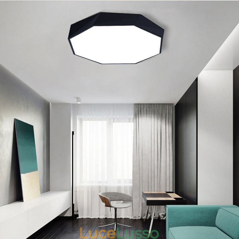 Lampada da soffitto moderna con design ottagonale speciale a montaggio a filo, lampada ultra sottile
