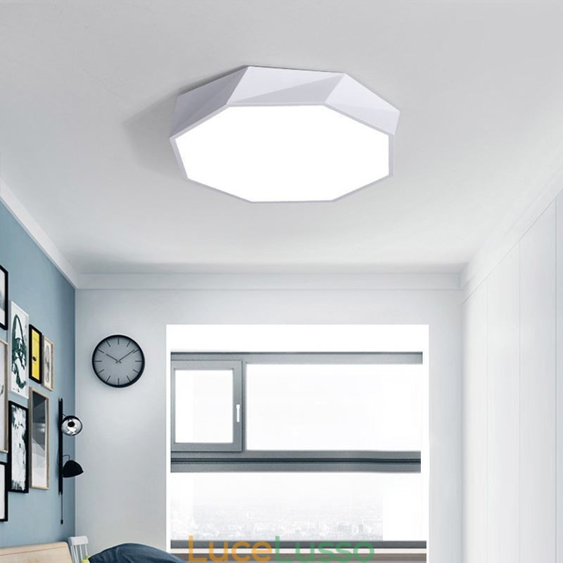 Lampada da soffitto moderna con design ottagonale speciale a montaggio a filo, lampada ultra sottile