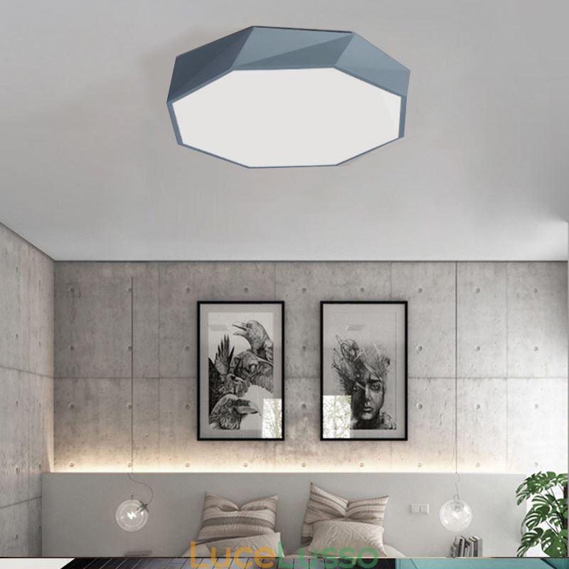 Lampada da soffitto moderna con design ottagonale speciale a montaggio a filo, lampada ultra sottile
