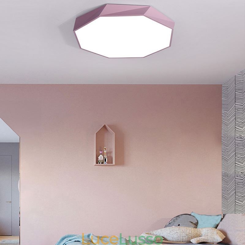 Lampada da soffitto moderna con design ottagonale speciale a montaggio a filo, lampada ultra sottile