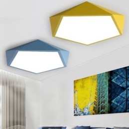 Moderna plafoniera a filo con design a diamante, ultra sottile, per illuminazione domestica