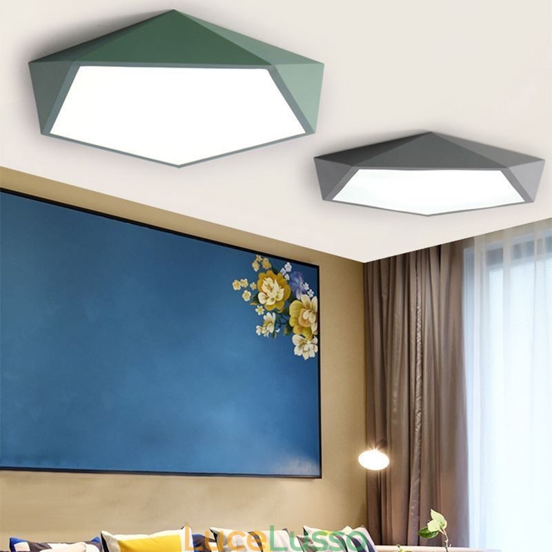 Moderna plafoniera a filo con design a diamante, ultra sottile, per illuminazione domestica