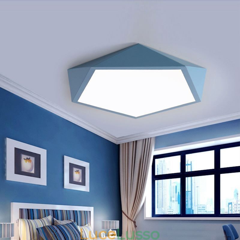 Moderna plafoniera a filo con design a diamante, ultra sottile, per illuminazione domestica