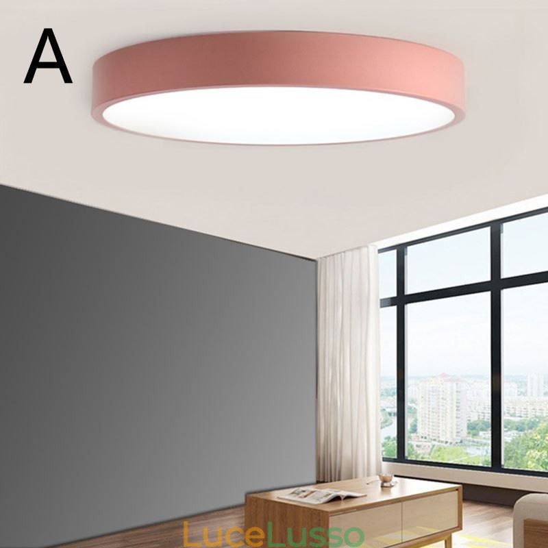 Lampada da soffitto ultra sottile da montare a filo contemporanea, lampada rotonda