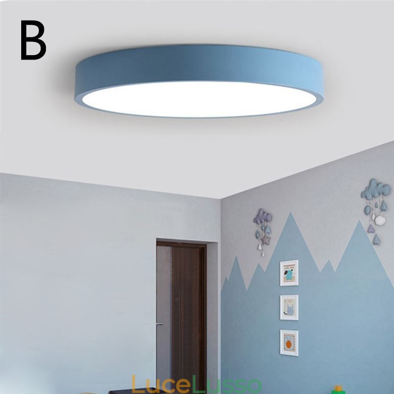 Lampada da soffitto ultra sottile da montare a filo contemporanea, lampada rotonda