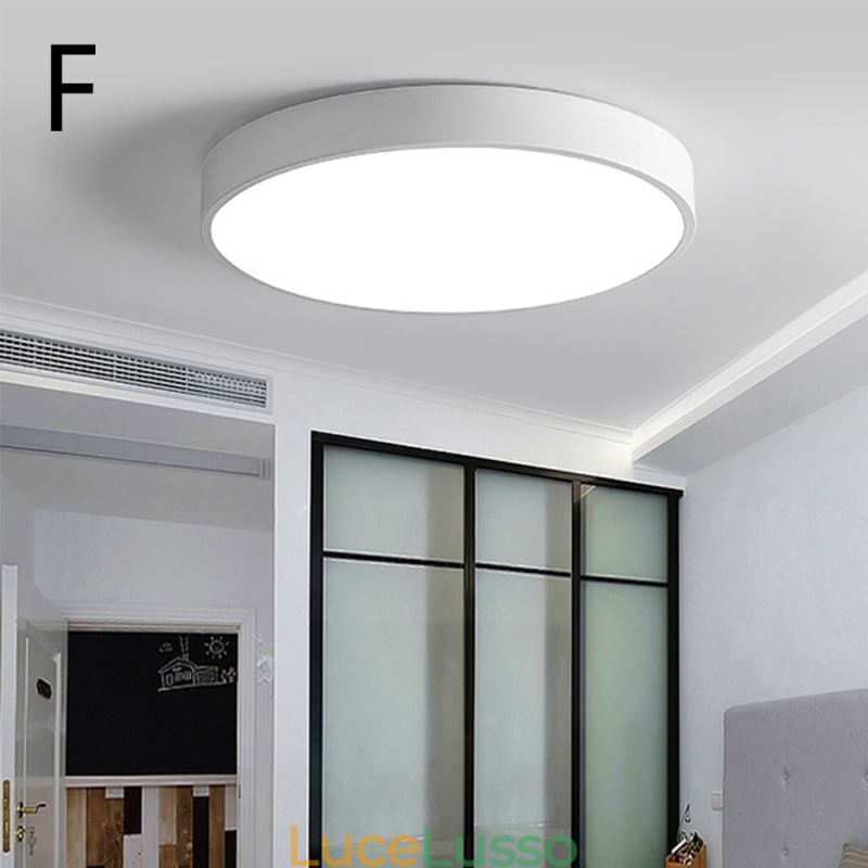 Lampada da soffitto ultra sottile da montare a filo contemporanea, lampada rotonda