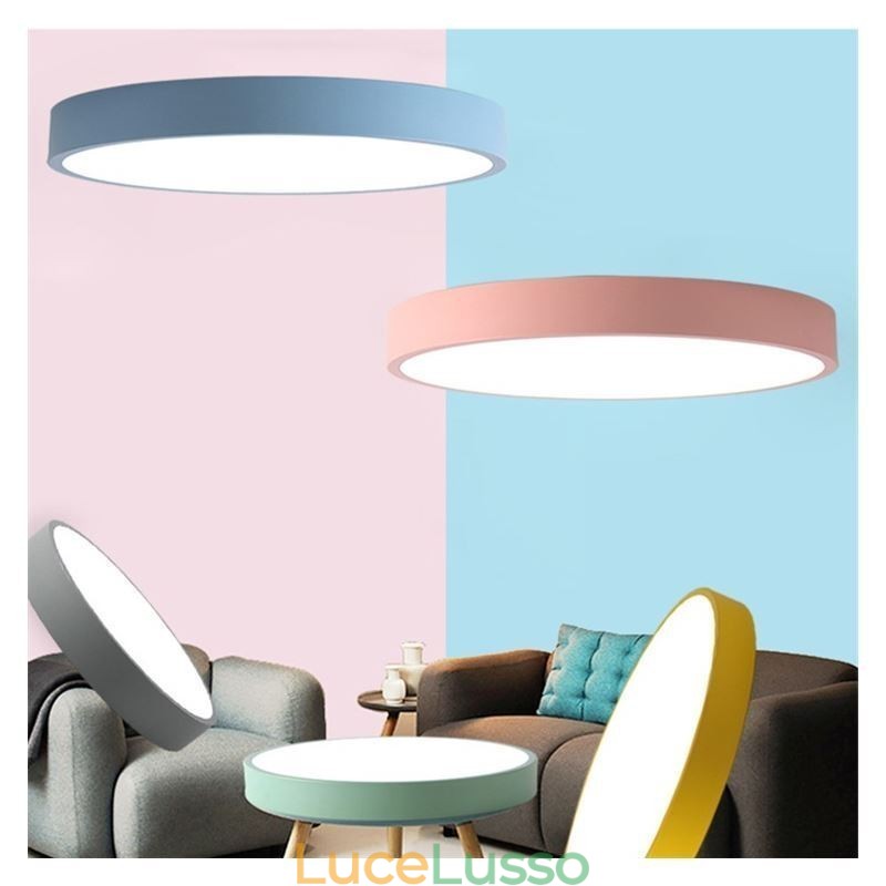 Lampada da soffitto ultra sottile da montare a filo contemporanea, lampada rotonda
