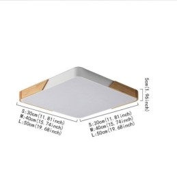 Semplice plafoniera con struttura in legno a filo, lampada dal design super sottile, luce a sospensione
