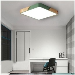 Semplice plafoniera con struttura in legno a filo, lampada dal design super sottile, luce a sospensione
