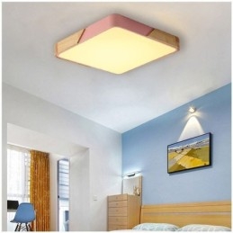 Semplice plafoniera con struttura in legno a filo, lampada dal design super sottile, luce a sospensione