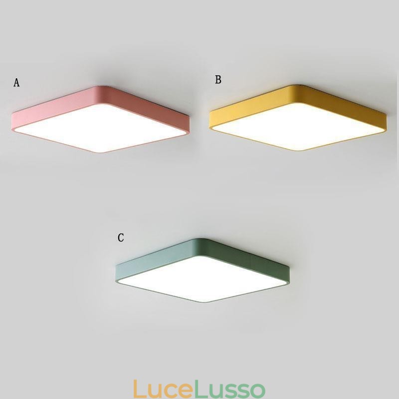 Lampada da soffitto a risparmio energetico con luce quadrata sottile da montare a filo