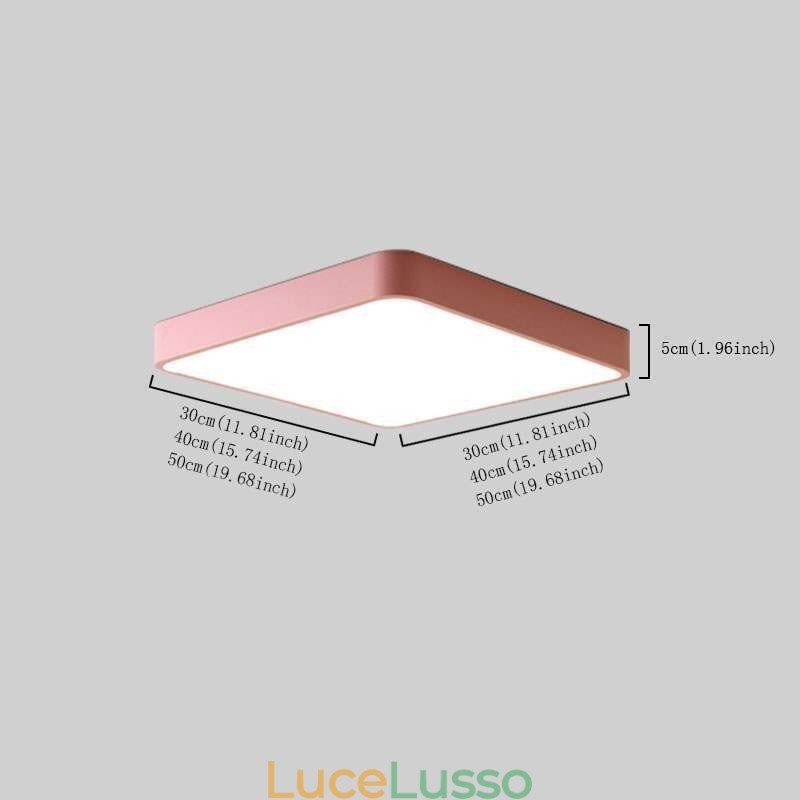Lampada da soffitto a risparmio energetico con luce quadrata sottile da montare a filo