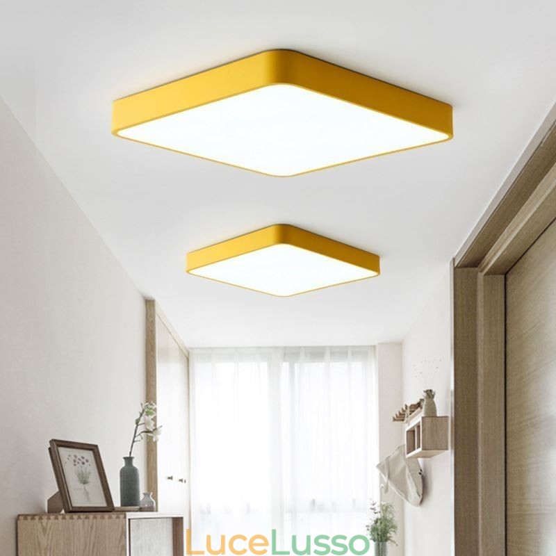 Lampada da soffitto a risparmio energetico con luce quadrata sottile da montare a filo
