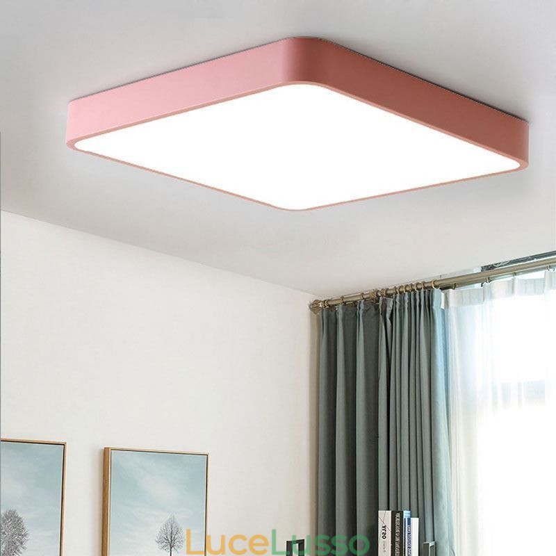 Lampada da soffitto a risparmio energetico con luce quadrata sottile da montare a filo