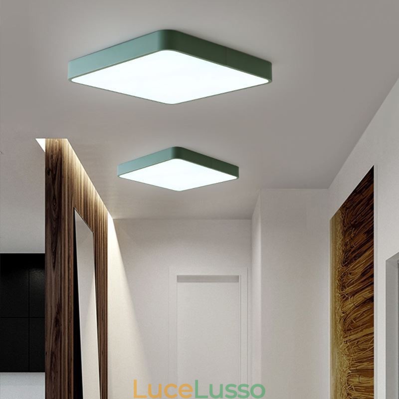 Lampada da soffitto a risparmio energetico con luce quadrata sottile da montare a filo