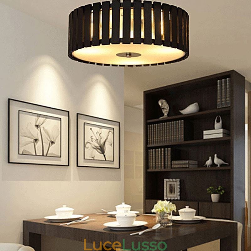 Grande lampada da soffitto creativa cinese a filo in bambù per bambini