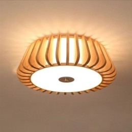 Illuminazione da soffitto creativa in bambù con montaggio a filo rotonda nordica