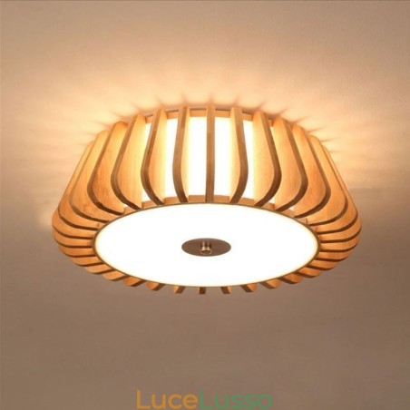 Illuminazione da soffitto creativa in bambù con montaggio a filo rotonda nordica Illuminazione da soffitto creativa in bambù con montaggio a filo rotonda nordica
