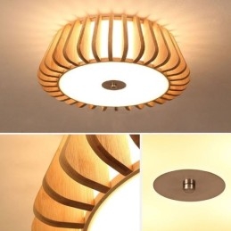Illuminazione da soffitto creativa in bambù con montaggio a filo rotonda nordica