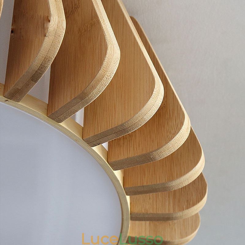 Illuminazione da soffitto creativa in bambù con montaggio a filo rotonda nordica