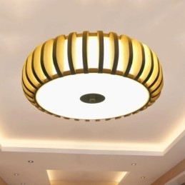 Illuminazione da soffitto a forma di zucca in bambù rurale da montare a filo