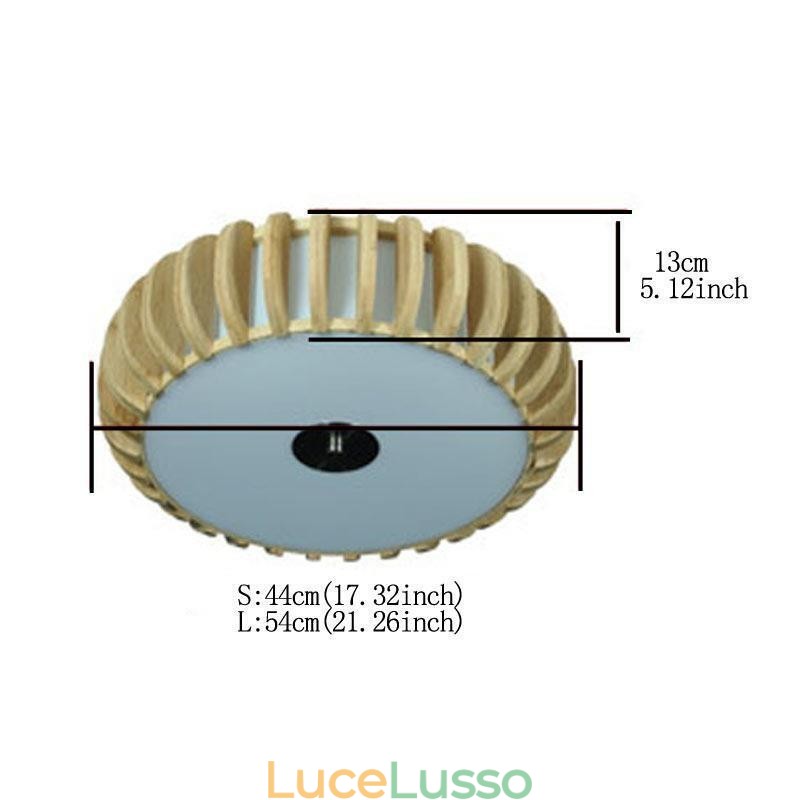 Illuminazione da soffitto a forma di zucca in bambù rurale da montare a filo
