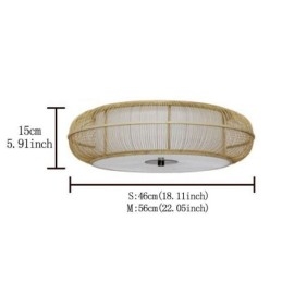 Lampada da soffitto rotonda giapponese creativa con montaggio a filo in bambù speciale cinese