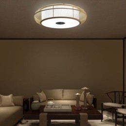 Lampada da soffitto rotonda giapponese creativa con montaggio a filo in bambù speciale cinese