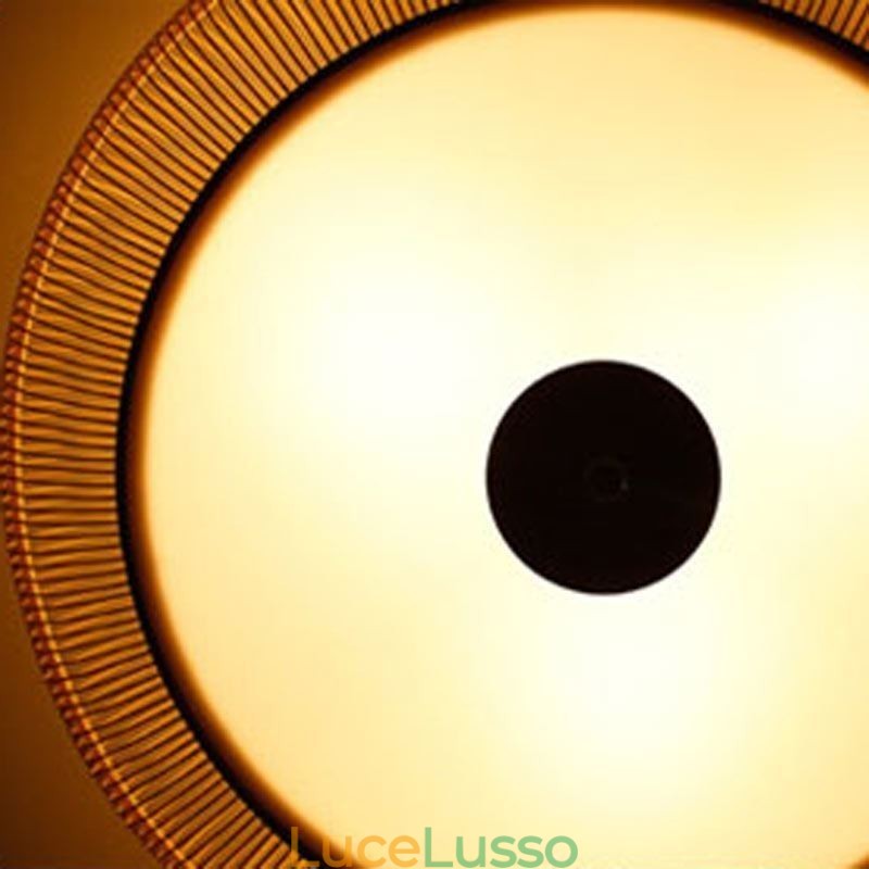 Lampada da soffitto rotonda giapponese creativa con montaggio a filo in bambù speciale cinese