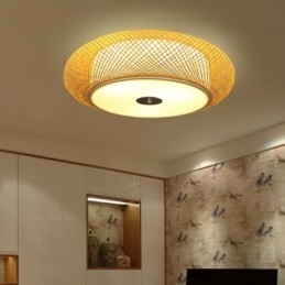 Moderna illuminazione da soffitto cinese intrecciata a filo in bambù