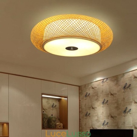 Moderna illuminazione da soffitto cinese intrecciata a filo in bambù Moderna illuminazione da soffitto cinese intrecciata a filo in bambù