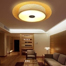 Moderna illuminazione da soffitto cinese intrecciata a filo in bambù