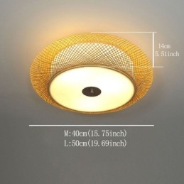 Moderna illuminazione da soffitto cinese intrecciata a filo in bambù